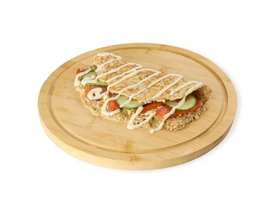 Овсяноблин С лососем и помидорами черри